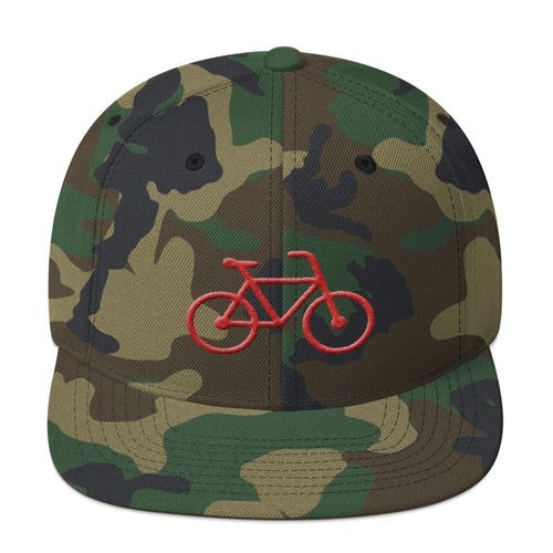 Handle Bars Camo Snapback Hat (Red)
