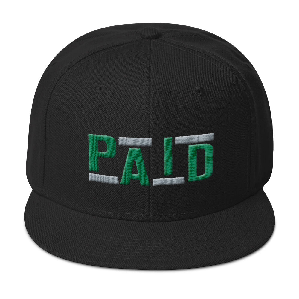 Paid Snapback Hat (Green/Silver)