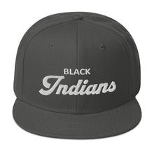 Black Indians Snapback Hat (White)