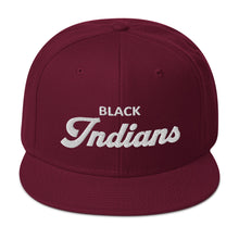 Black Indians Snapback Hat (White)