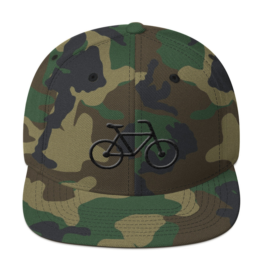 Handle Bars Camo Snapback  Hat (Black)